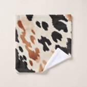 ウエスタンブラウンクリーム動物牛革 バスタオルセット (ウォッシュタオル)