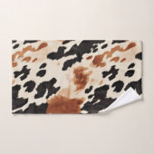 ウエスタンブラウンクリーム動物牛革 バスタオルセット (ハンドタオル)