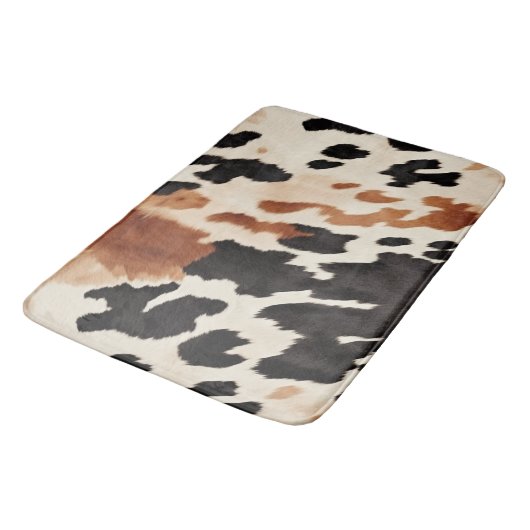 ウエスタンブラウンクリーム動物牛革 バスマット (アングル)