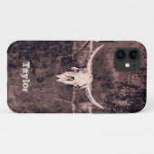 ウエスタンブラウングランジテクスチ素朴ュブルスカル Case-Mate iPhoneケース (裏面(横))