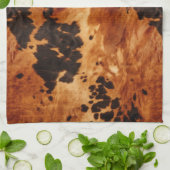 ウエスタンブラウンコウィドカウボーイ女性のカーボーイ キッチンタオル (折り畳み)