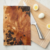 ウエスタンブラウンコウィドカウボーイ女性のカーボーイ キッチンタオル (四つ折り)