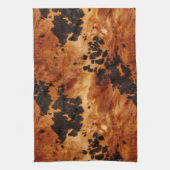 ウエスタンブラウンコウィドカウボーイ女性のカーボーイ キッチンタオル (縦)