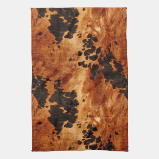 ウエスタンブラウンコウィドカウボーイ女性のカーボーイ キッチンタオル (縦)