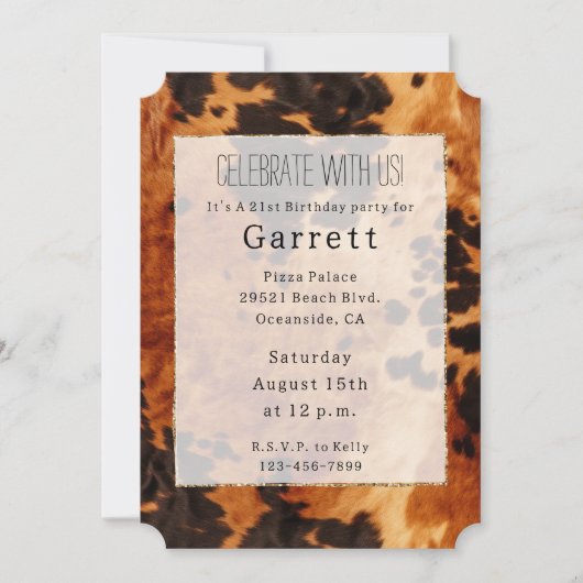 ウエスタンブラウンコウィドカウボーイ女性のカーボーイ 招待状 (正面)