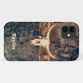 ウエスタンブラウンタンベージュテクスチャカウボーイブルスカル Case-Mate iPhoneケース (裏面(横))
