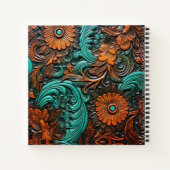 ウエスタンブラウンターコイズツーリング革 ノートブック (裏面)