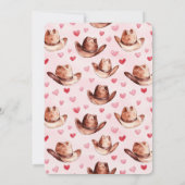 ウエスタンブラウンピンク女性のカーボーイハッツハート誕生日 招待状 (裏面)