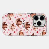 ウエスタンブラウンピンク女性のカーボーイハットハート Case-Mate iPhoneケース (裏面 (横))