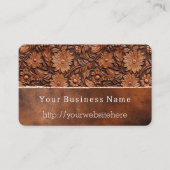 ウエスタンブラウンフェイクレザーフローラ 名刺 (正面)