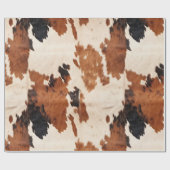 ウエスタンブラウンブラックアイボリーコウィド ラッピングペーパー (フラット)