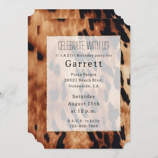 ウエスタンブラウンブラッククリームコウィド 招待状 (正面/裏面)