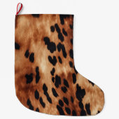 ウエスタンブラウンブラックコウィド動物 ラージクリスマスストッキング (正面)
