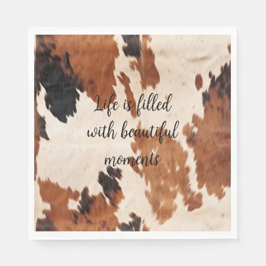 ウエスタンブラウンブラックコウィド スタンダードランチョンナプキン (正面)