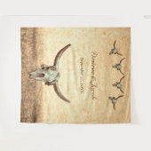 ウエスタンブラウンブルスカルズ結婚フォトブース タペストリー (正面(横))