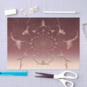 ウエスタンブラウンベージュ素朴テクスチャブルスカル 薄葉紙 (クラフト)