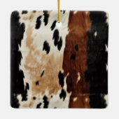 ウエスタンブラウンホースカウボーイ女性のカーボーイ セラミックオーナメント (裏面)