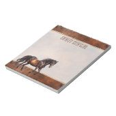 ウエスタンブラウンホースカウボーイ女性のカーボーイ ノートパッド (回転)