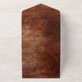 ウエスタンブラウンレザールック女性のカーボーイ オールインワン招待状 (外側)