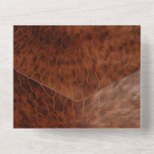 ウエスタンブラウンレザールック女性のカーボーイ オールインワン招待状 (裏面)