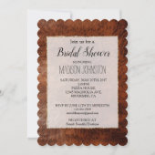 ウエスタンブラウンレザールック女性のカーボーイ 招待状 (正面)