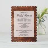 ウエスタンブラウンレザールック女性のカーボーイ 招待状 (スタンド正面)