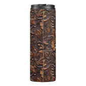 ウエスタンブラウン女性のカーボーイボヘミアンフローラ タンブラー (裏面)