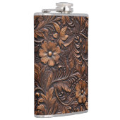 ウエスタンブラウン女性のカーボーイボヘミアンフローラ フラスク (右)