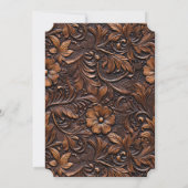 ウエスタンブラウン女性のカーボーイボヘミアンフローラ 招待状 (裏面)