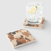 ウエスタンブラウン白黒コウィド ストーンコースター (横)