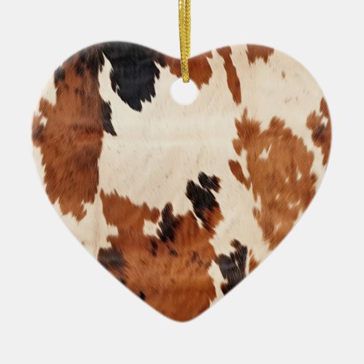 ウエスタンブラウン白黒コウィド セラミックオーナメント (正面)