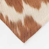 ウエスタンブラウン白黒コウィド フリースブランケット (角)