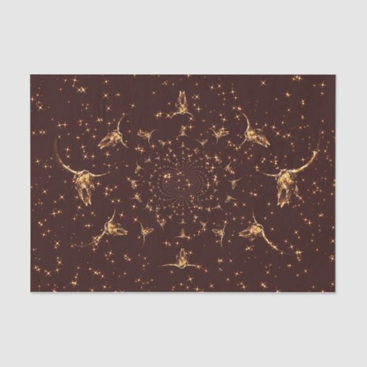 ウエスタンブラウン金ゴールドガーリーグリッターコースカル 薄葉紙 (正面)