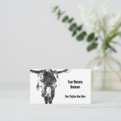 ウエスタンブラックアンドホワイト素朴ヴィンテージブルスカル 名刺 (スタンド正面)