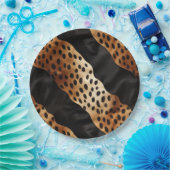 ウエスタンブラックブラウンクリームコウィド ペーパープレート (パーティー)