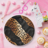 ウエスタンブラックブラウンクリームコウィド ペーパープレート (パーティー)