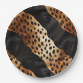 ウエスタンブラックブラウンクリームコウィド ペーパープレート (正面)