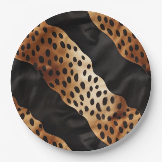 ウエスタンブラックブラウンクリームコウィド ペーパープレート (正面)