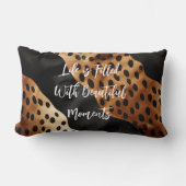 ウエスタンブラックブラウンクリームコウィド ランバークッション (正面)