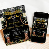 ウエスタンブラック&金ゴールドチャラブーツ15アニョス 招待状