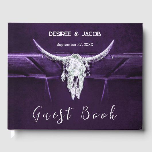 ウエスタンブルカウズスカルダークパープルホワイト素朴 ゲストブック (正面)