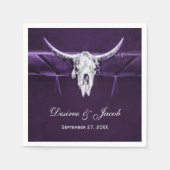 ウエスタンブルカウズスカルダークパープルホワイト素朴 スタンダードカクテルナプキン (正面)
