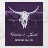 ウエスタンブルカウズスカルダークパープルホワイト素朴 ワインラベル (シングルラベル)