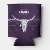 ウエスタンブルカウズスカルパープルホワイト素朴 缶クーラー (正面)