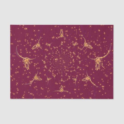 ウエスタンブルゴーニュガーリー金ゴールドグリッターカウスカル 薄葉紙 (正面)