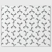 ウエスタンブルスカルウィズホーンズカスタムBGカラー ラッピングペーパー (フラット)