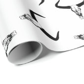 ウエスタンブルスカルウィズホーンズカスタムBGカラー ラッピングペーパー (ロールコーナー)