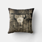 ウエスタンブルスカルウッドバーンセピアヴィンテージ クッション (裏面)