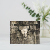 ウエスタンブルスカルウッドバーンセピア素朴ヴィンテージ ポストカード (スタンド正面)