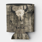 ウエスタンブルスカルウッドバーンセピア素朴ヴィンテージ 缶クーラー (裏面)